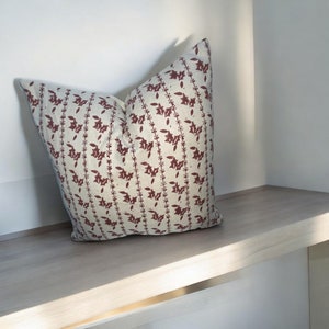 Handcrafted Linen Pillow Cover - Natural & Eco-Friendly Home Décor, Hand Block Floral Pillow Covers,  Hand Blocked Cushion Cover