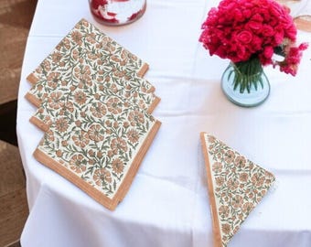 Floral Cotton Table Napkins | Eco-Friendly, Reusable Dinner Decor
