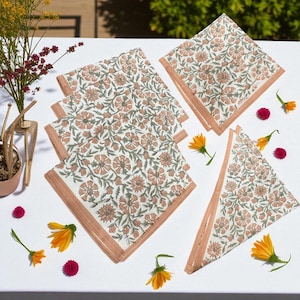 Set of  Cotton Table Napkins | Reusable Cloth Napkins | Eco-Friendly | Washable Dinner Napkins for Dining, Kitchen & Events
