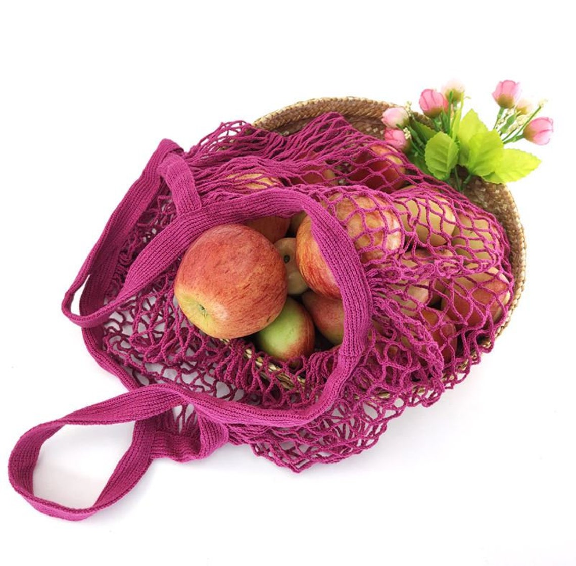 Cotton Mesh Vegetable Bags Reusable Cotton Mesh Portable Etsy