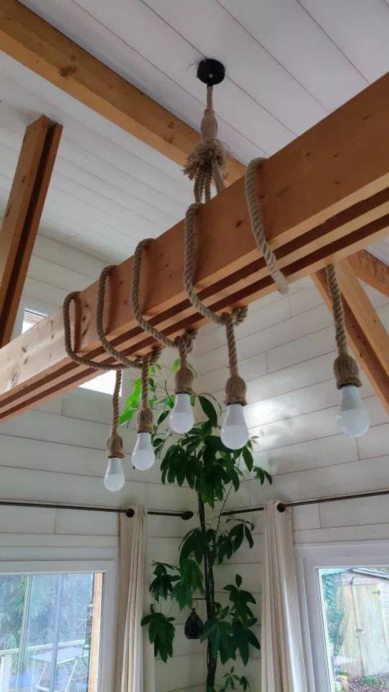 Hanging Lamp Vintage Hemp Rope Lamp Jute Rope Lamp Etsy