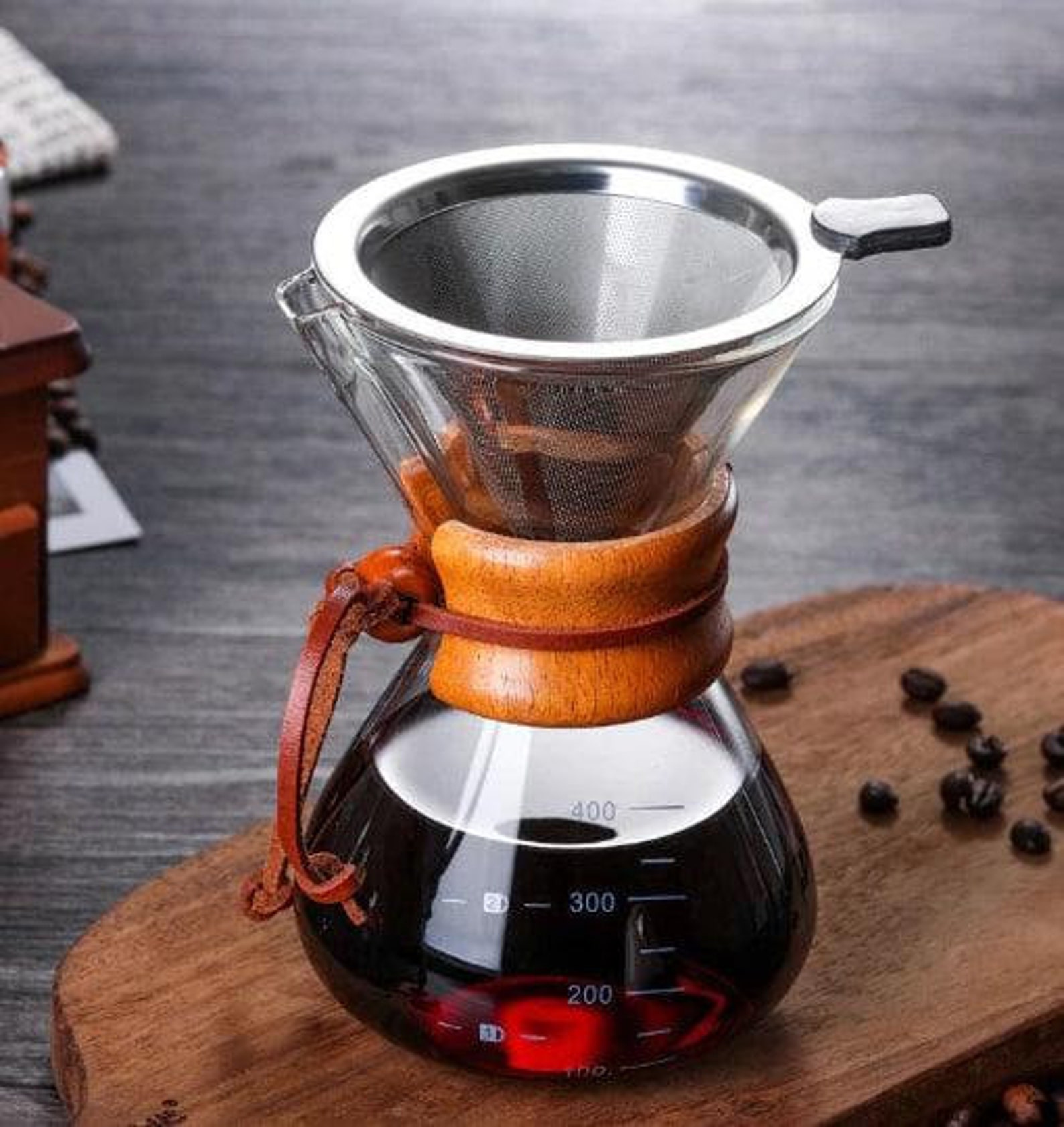 Pour Over Coffee Maker Drip Coffee Dripper Stand Glass Etsy