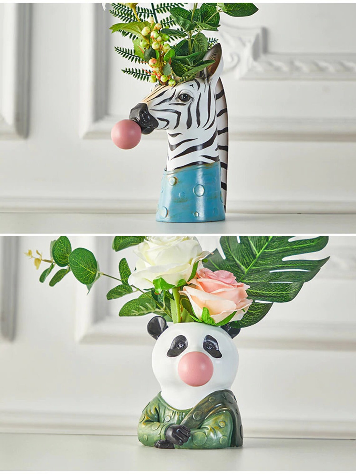 Resin Vase Minimal Resin Vase Animal Face Art Vases Etsy