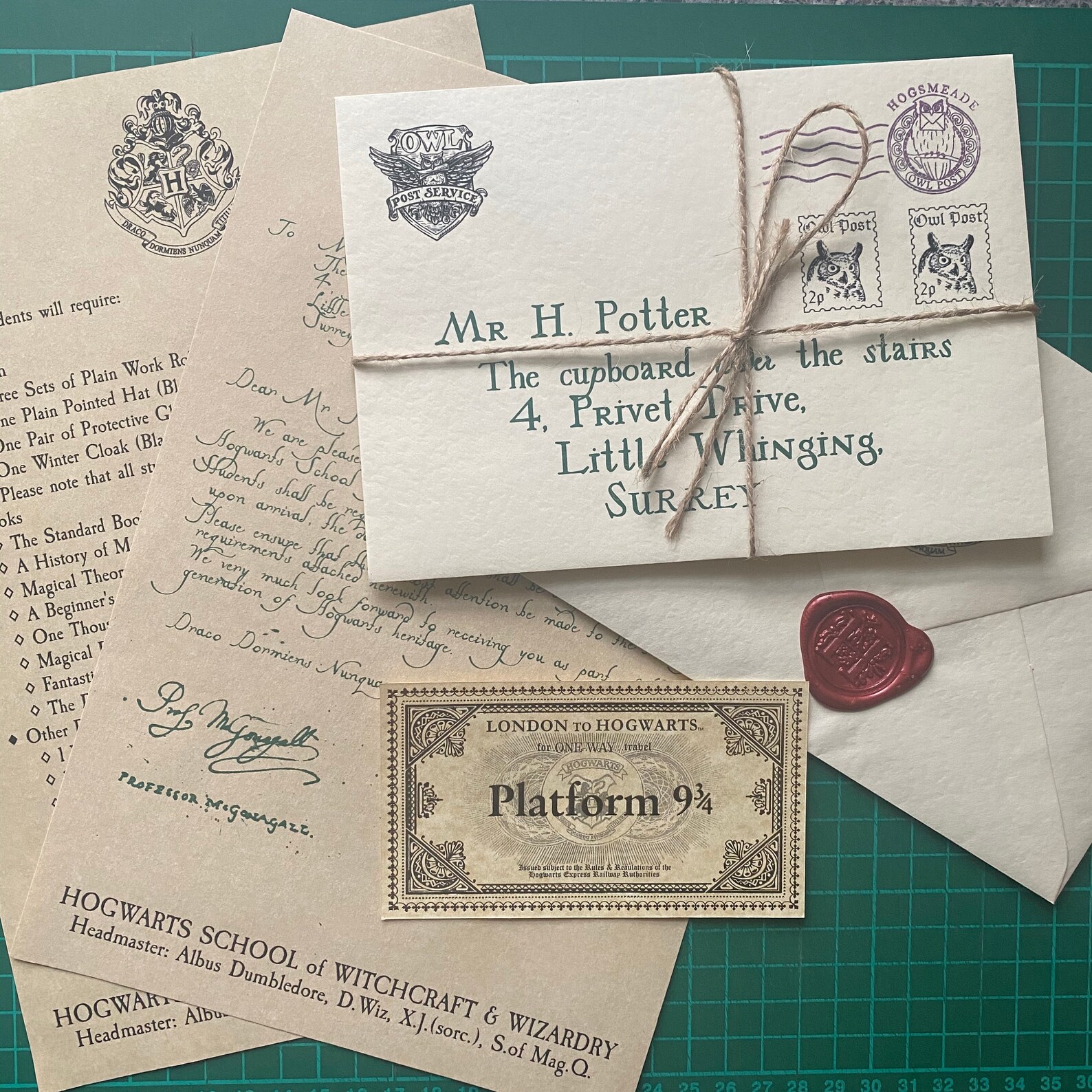 Personalised Hogwarts Acceptance Letter Envelope Real Wax Seal Etsy