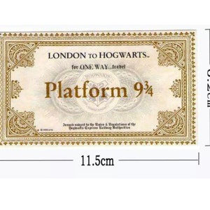 Hogwarts Express 9 3/4 Ticket Gold Embossed Harry Potter Train | Etsy
