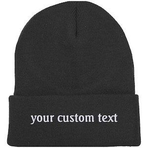 Custom Embroidered Beanie- your custom text in any color thread