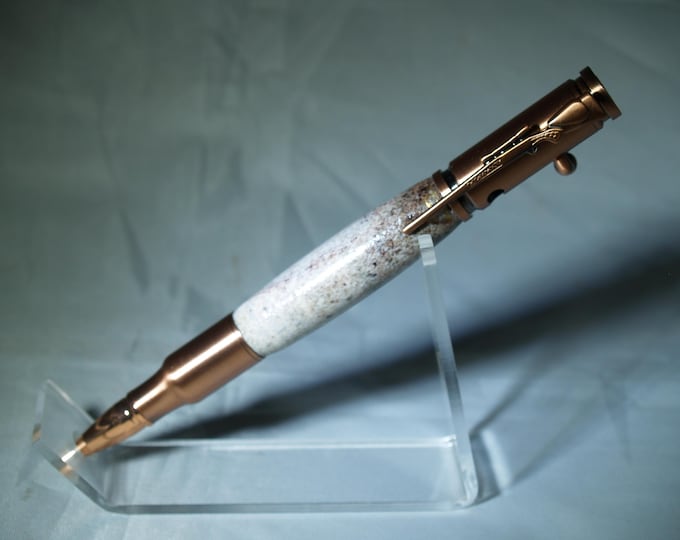 Antique Cooper Bolt Action pen dressed in deer antler