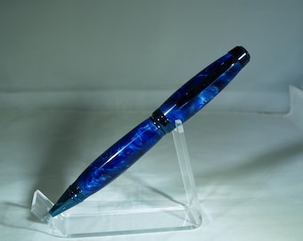cigar pen blue galaxy trim blue resin