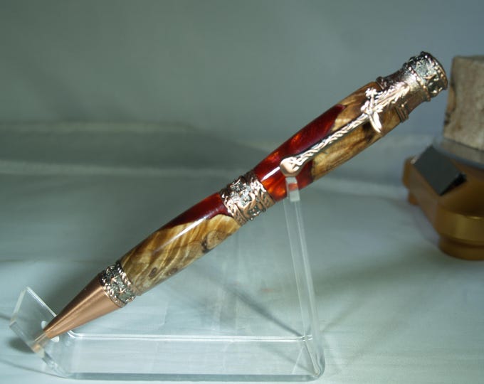 Antique copper western themed pen