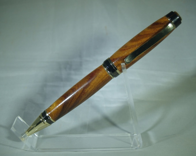 Gold Cigar twist pen dressed in hand turned Canary Wood