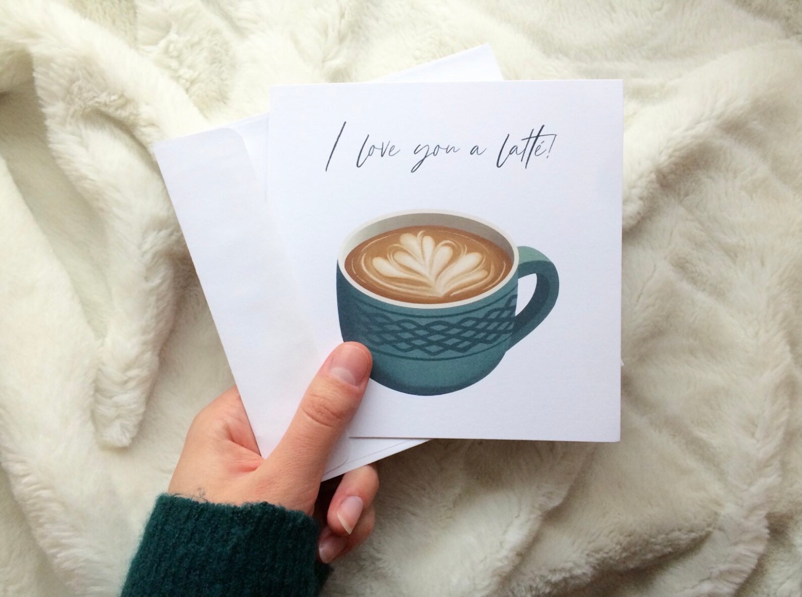 I Love You A Latt Greeting Card Cozy Latt Art Coffee Etsy