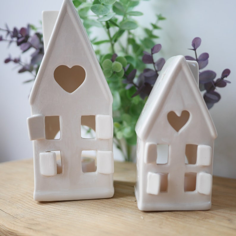 Dainty White House Tea Light Holders 2 Sizes 16.5 Cm or Etsy UK