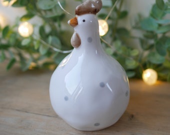 Ceramic Polka Dot Chicken 2 sizes 13.5cm or 10.5cm
