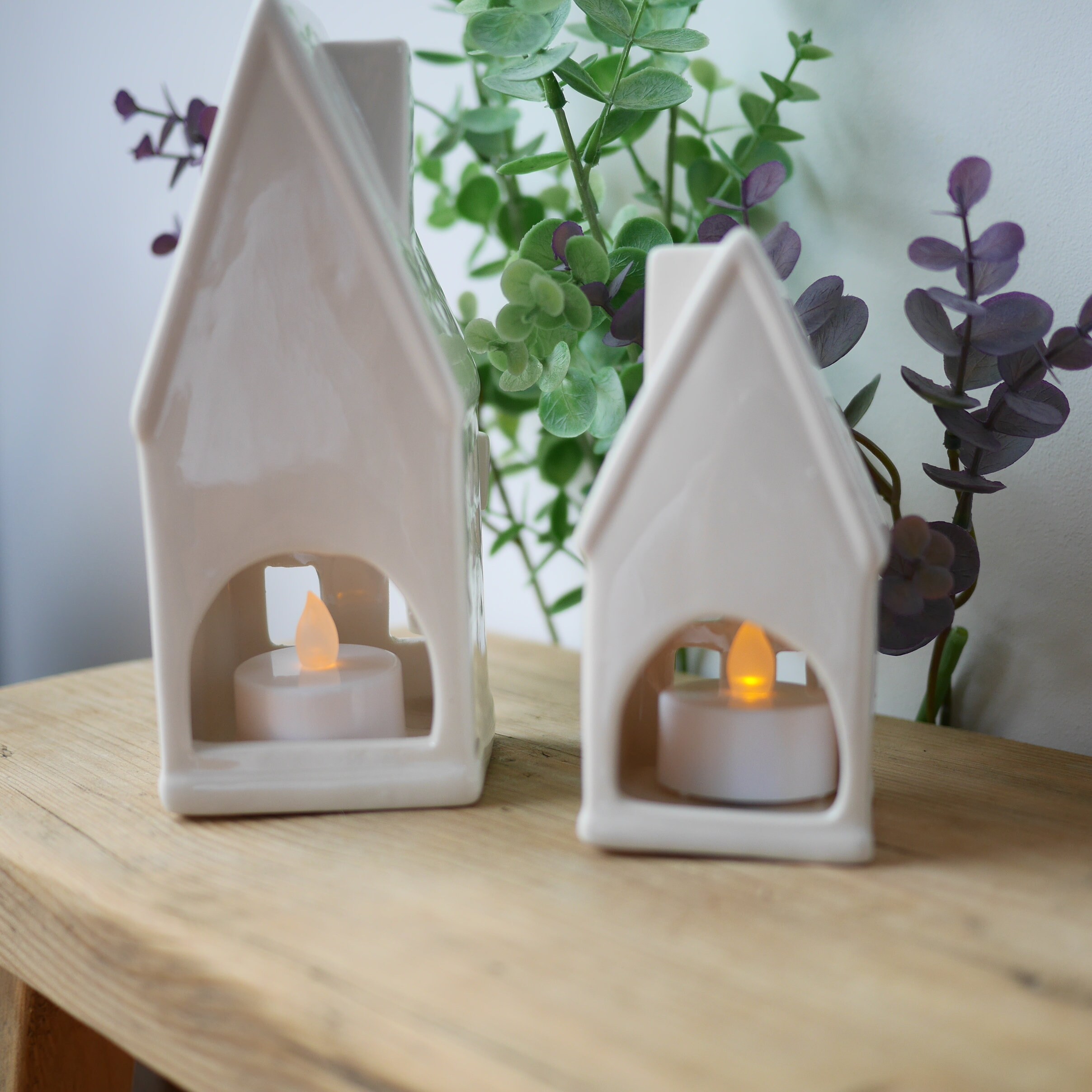 Dainty White House Tea Light Holders 2 Sizes 16.5 Cm or Etsy UK