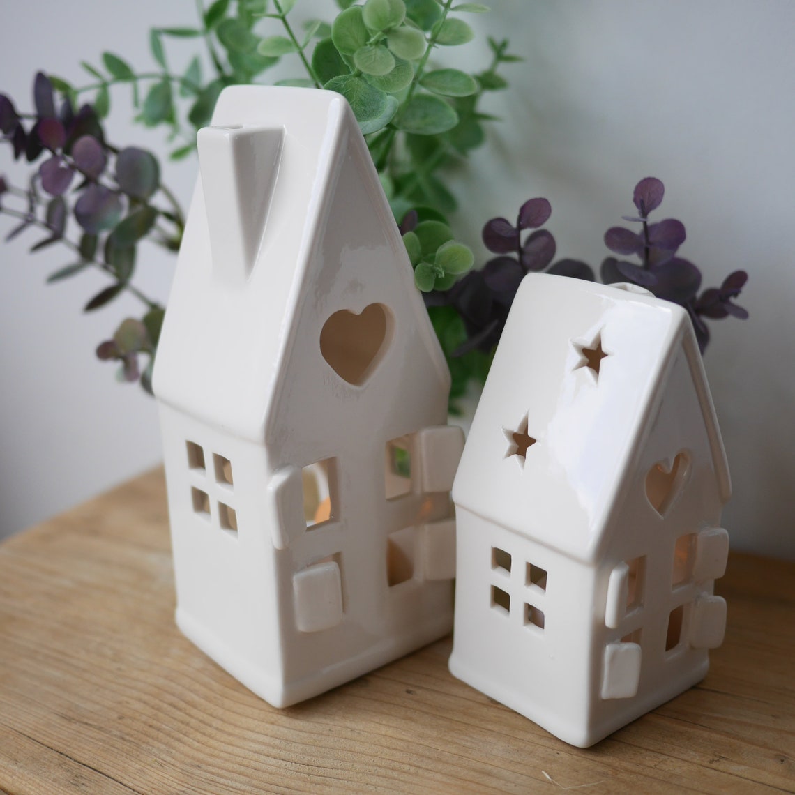 Dainty White House Tea Light Holders 2 Sizes 16.5 Cm or Etsy UK