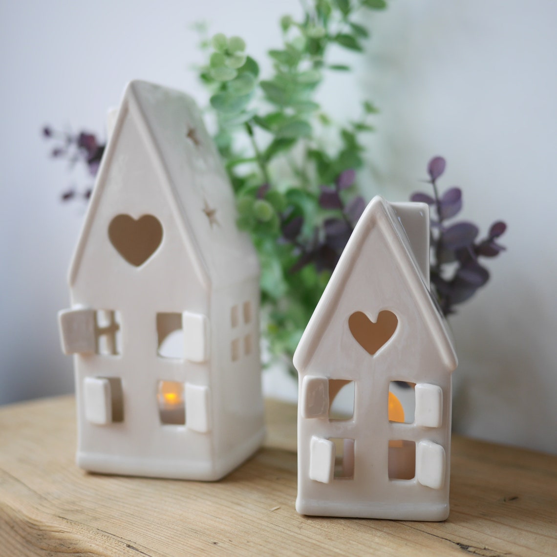 Dainty White House Tea Light Holders 2 Sizes 16.5 Cm or Etsy UK