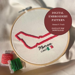 Patrón de bordado para el circuito de F1 de Monza / Gran Premio de Italia (descarga digital)