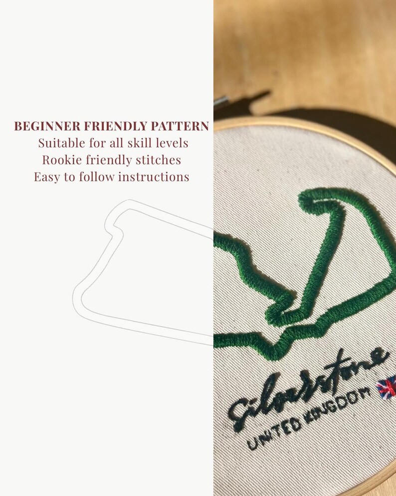 Formula 1 Track Hand Embroidery Pattern - Silverstone Circuit, British ...