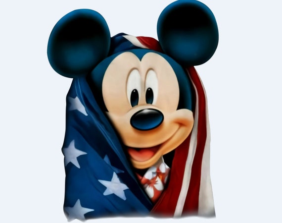 Mickey Mouse Wearing US Flag PNG File Digital Download T Shirt | Etsy