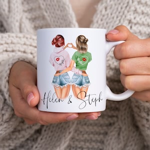 Beste Vriend Gepersonaliseerde Hart Hand Mok, Bestie Gift, Keramische Beste Vriend Quote Cup