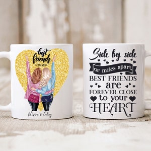 Beste vrienden gepersonaliseerde mok, BFF Cup, beste vriend forever keramische quote mok, elke quote of eigen tekst