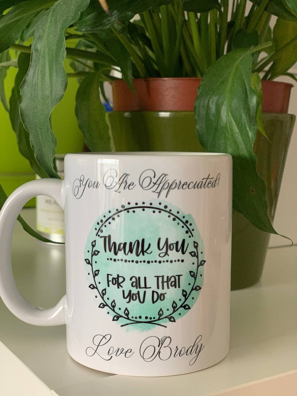 Thank you Mug Thanks Gift You are Appreciated Personalised Mug Etsy