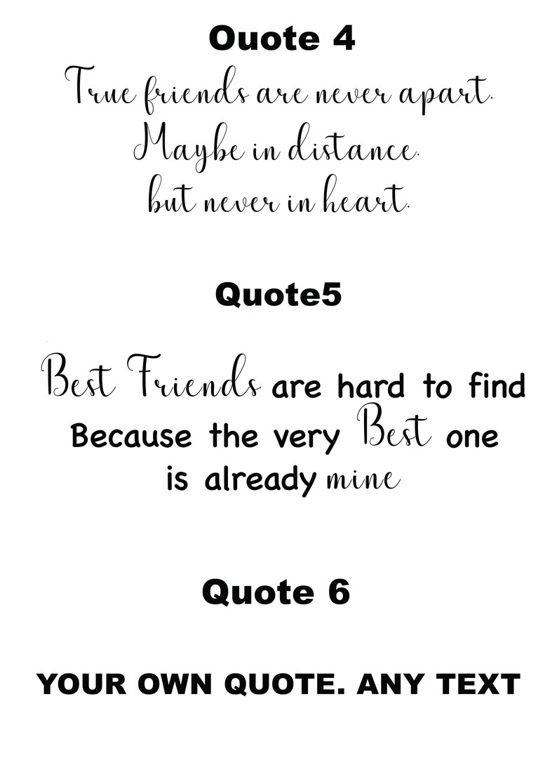 Best Friend Print frame Black & White Bestie Gift A4 Size Etsy UK