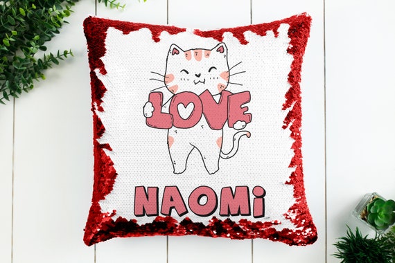 Personalised Kids Sequin Cushion Cover Magic Reveal Unicorn Pillow Case Birthday Cushion Unicorn Design Different Colours With Insert Etsy