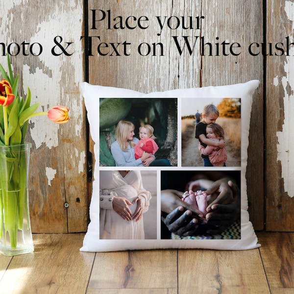 Personalised Photo Cushion  ,Soft White Material,With Any Your Photo / Text, Double Side Print Available, Personalised Gift For Any Occasion