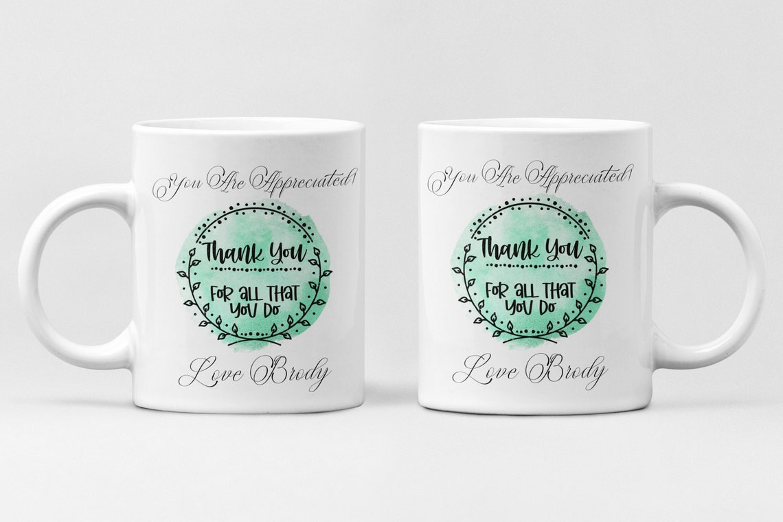 Thank you Mug Thanks Gift You are Appreciated Personalised Mug Etsy