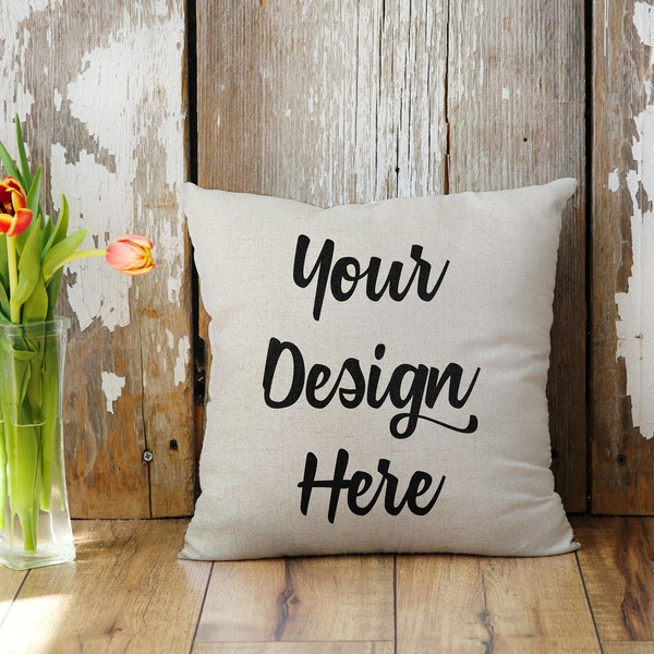 Personalised Photo And Text Linen cushion cover ,  Soft Touch Lux Quality Pillow, Custom Design Pillow