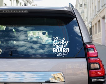 Naklejka na samochód „Baby On Board”: wodoodporna naklejka winylowa z napisem „Bezpieczeństwo”