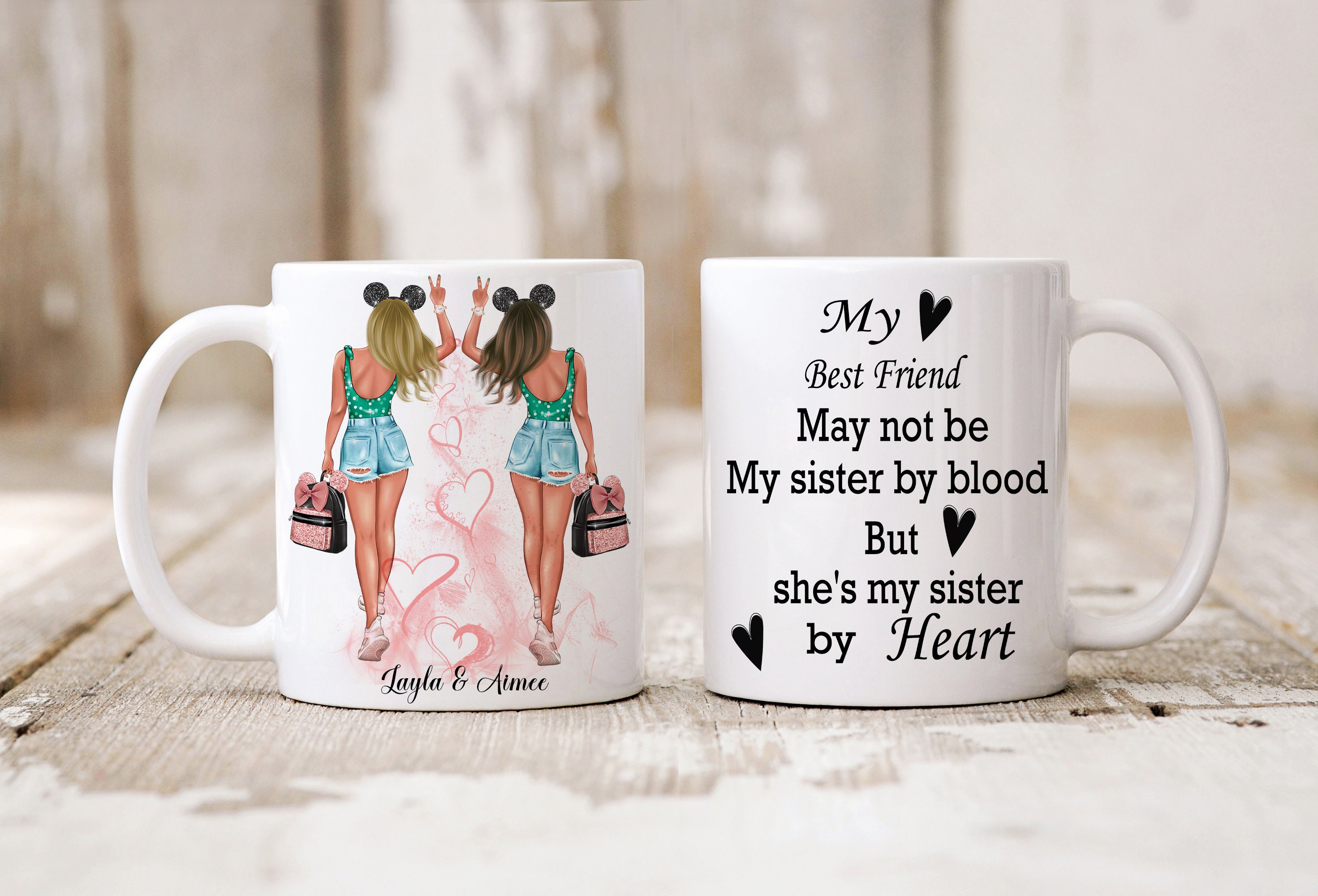  Custom Best Friend Mugs for Women, Choose Name Personalized  Friendship Coffee Mug for Bestie BFF, Galantine's Day Gift, Long Distance  Friendship, Birthday Gifts 11oz mug : Home & Kitchen