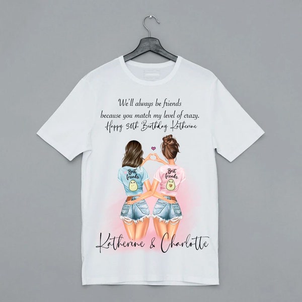 Personalised Best Friend T-Shirt , Different Quotes,  Absolutely Amazing BFF Gift , Custom Friend T - shirt