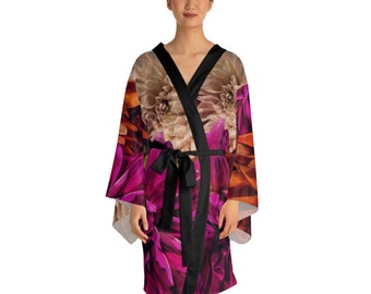 Long Sleeve Floral Kimono Robe
