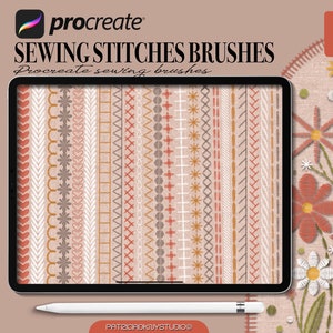 Pennelli per punti da cucito per Procreate, pennelli per texture di tessuto, pennelli per ricamo Procreate, pennelli per maglieria, pennelli per texture di lino