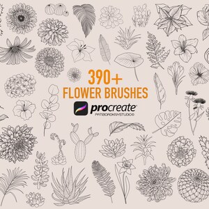 Procreate flower brushes, Procreate Flower stamps, Floral Tattoo brushes, Procreate botanical brushes, Procreate Christmas plants