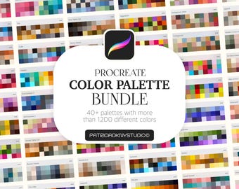 Procreate color palettes bundle - pastel, sunset, succulent, flower, rainbow, lavender, neon, holo, retro color palettes and swatches