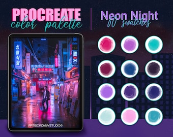 Procreate color palette - Neon Night color swatches