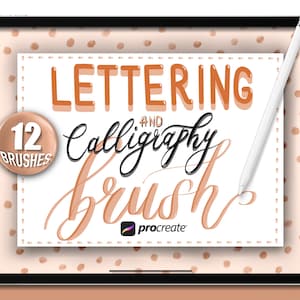 Procreate Lettering brush, procreate calligraphy brush, 3D effect shadow brushes, iPad lettering brush