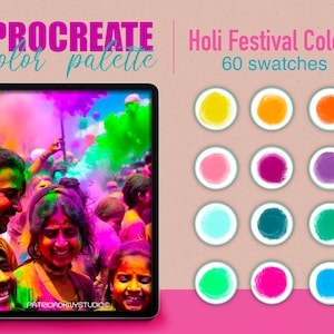 Procreate color palette - Holi festival color swatches