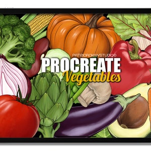 Procreate Gemüsepinsel, Procreate Pflanzenstempel, hochwertige Tattoo Schablonen