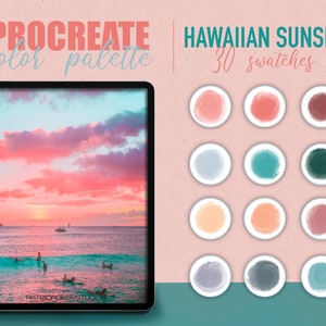 Procreate color palette - Hawaiian sunset color swatches