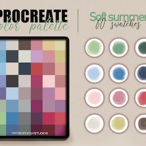 Paleta de cores Procreate - amostras de cores Soft Summer