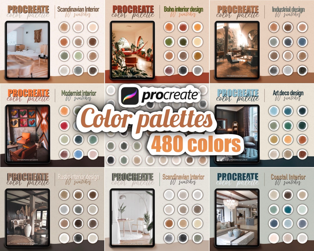 Procreate Color Palettes Bundle Architectural Color Palettes, Interior ...