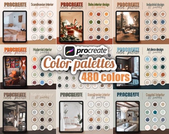 Procreate Color Palettes Bundle: Interior Design Swatches (480 Colors)