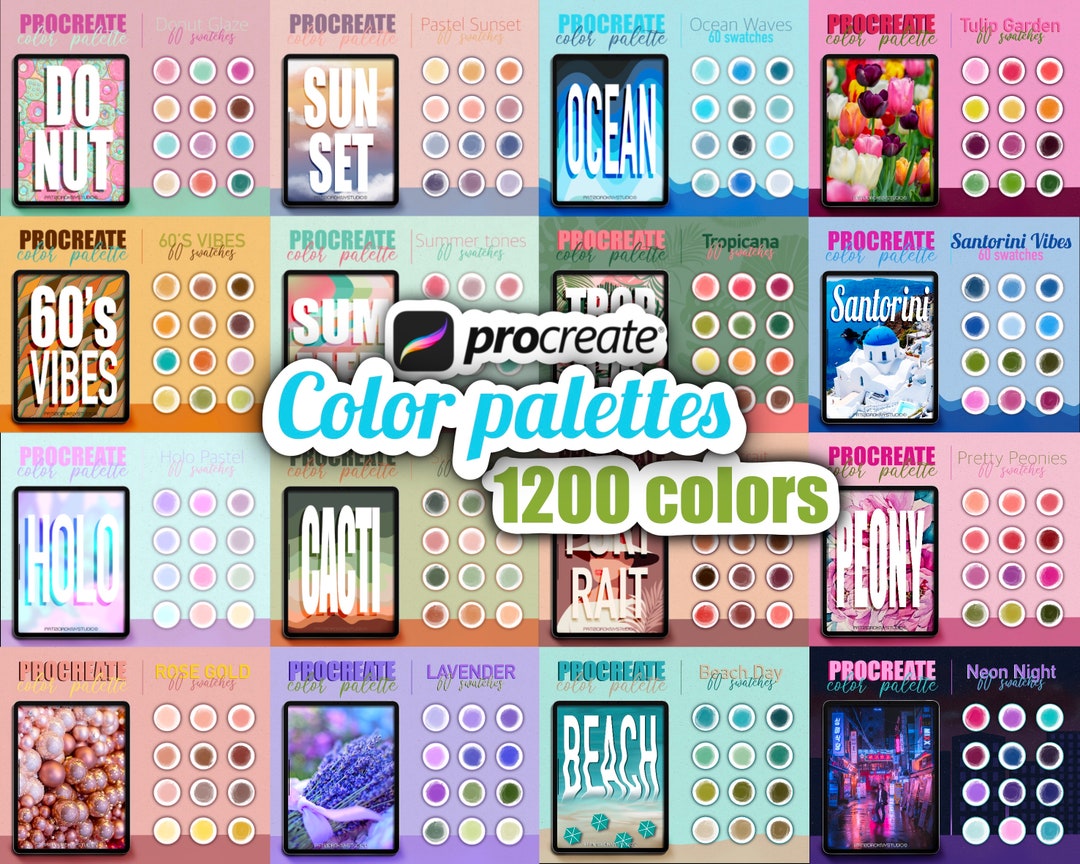 Procreate Color Palettes Bundle Pastel, Sunset, Succulent, Flower ...