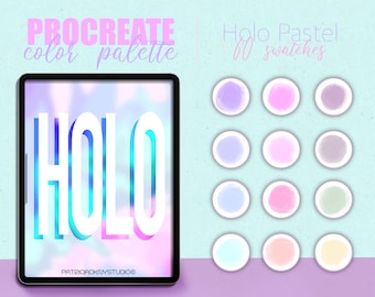 Procreate color palette - Holo Pastel color swatches
