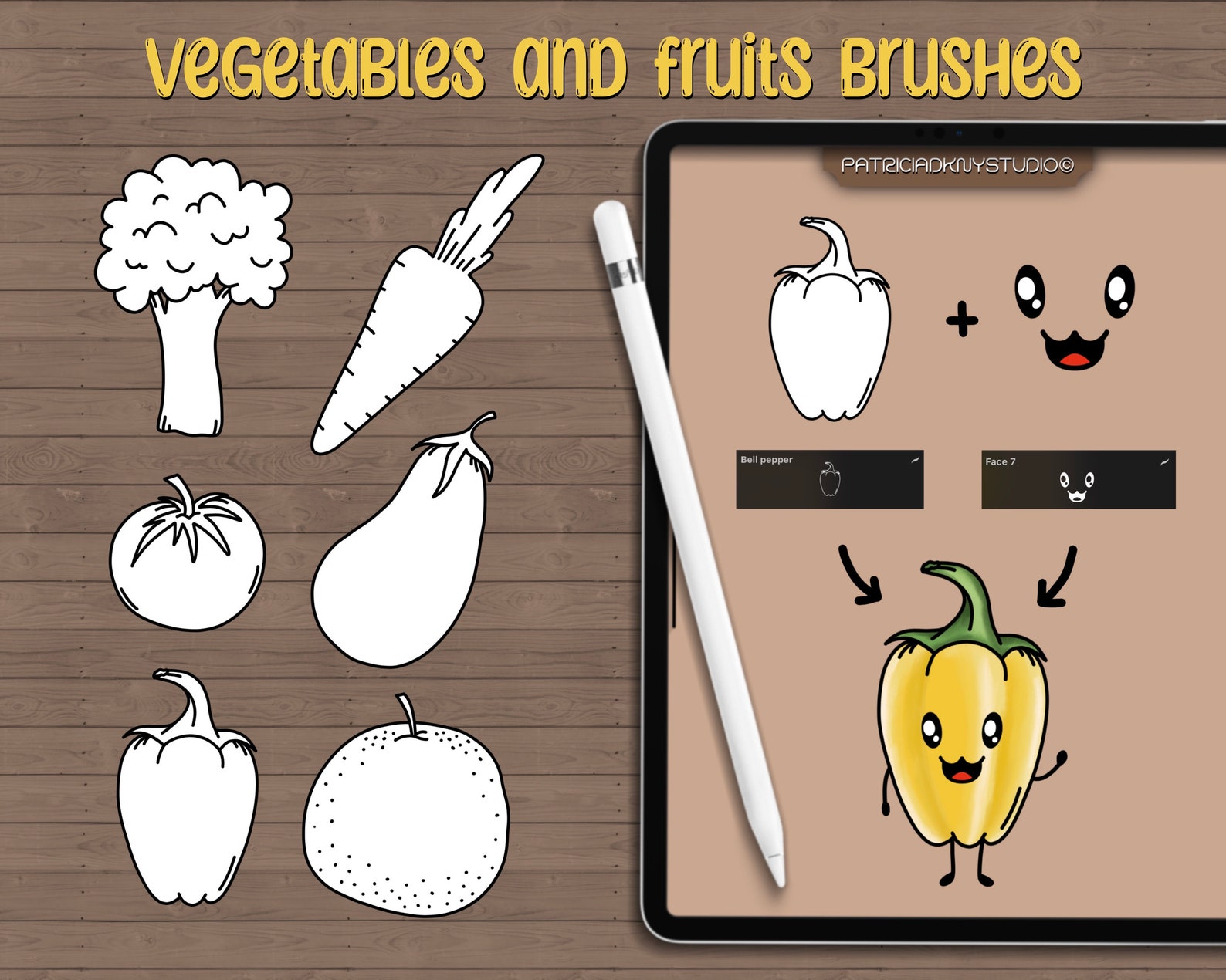 Kawaii Procreate Brushes - Kawaii Face Stamps || Mix and Match - Cute ...