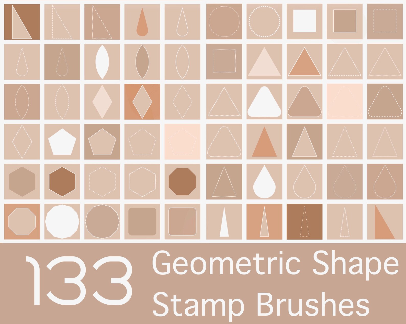 Geometric Procreate Brushes Basic Geometrical shape stamps | Etsy